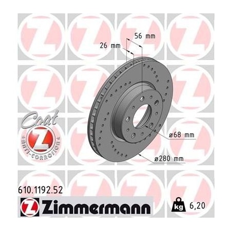 Zimmermann Brake Disc - Sport/Coated, 610119252 610119252